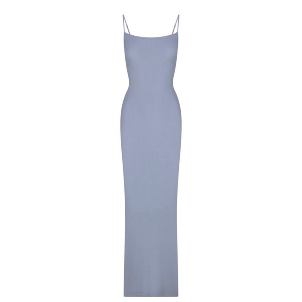 SKIMS Blue Spaghetti Strap Slip Maxi Dress
